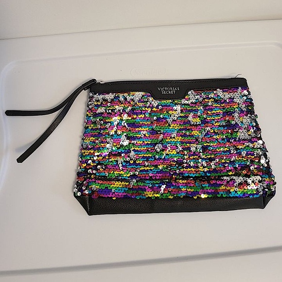 *NEW* Victorias Secret Sequin Pouch - Picture 1 of 5